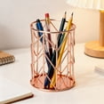 thumbnail image 3 of Meiiso Pink Metal Pen Holder Multipurpose Rose Gold Desk Organizer, 3 of 3