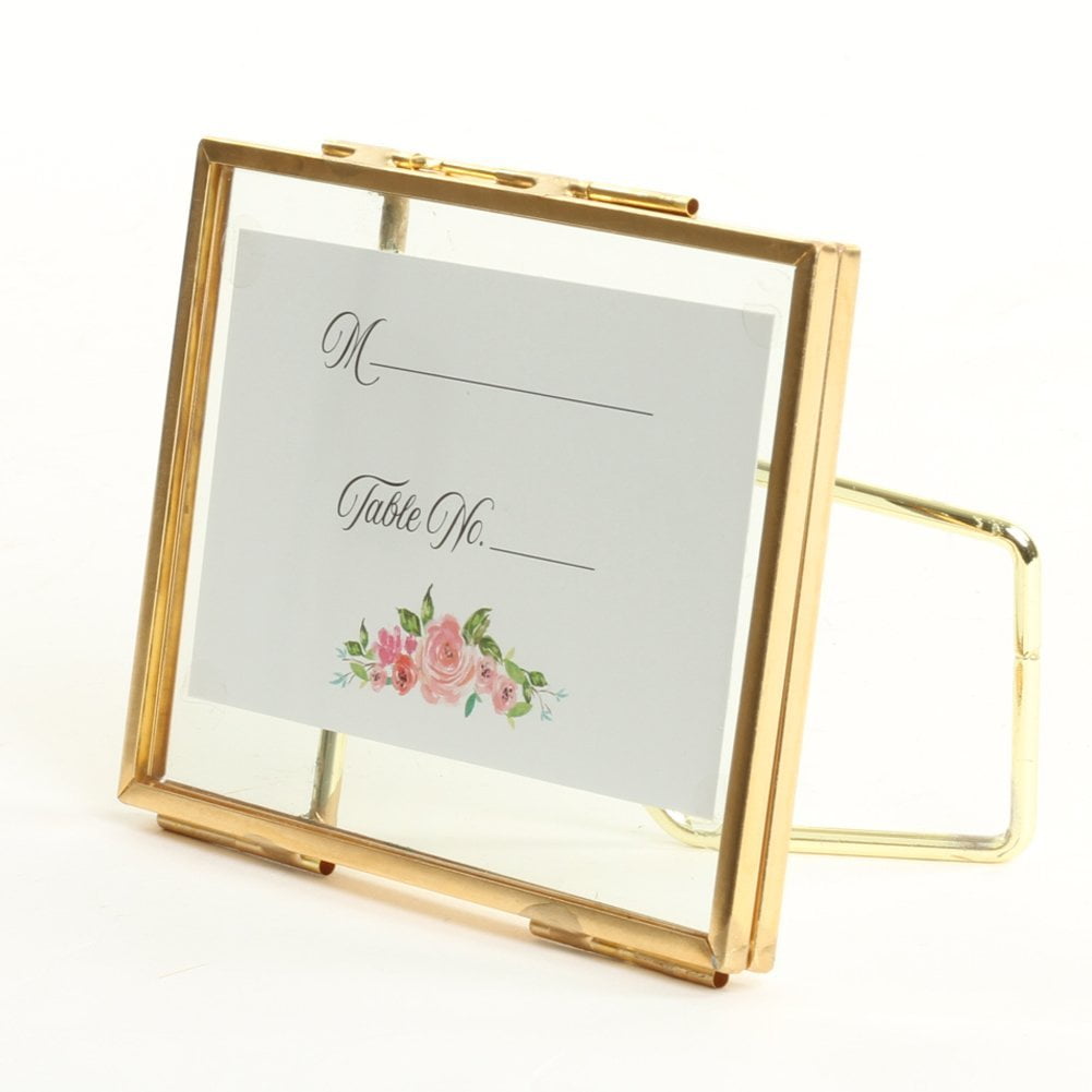 Koyal Whole Gold Pressed Glass Floating Photo Frames 3 X 4 Frame Koyal Whole Gold Pressed Glass Floating Photo Frames 3 X 4 Frame 8 Pack With Stands Horizontal Or Vertical Com