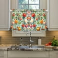thumbnail image 2 of Yayeee Kitchen Curtains Tier Pair Light Filtering 27"x24" Rod Pocket Short Cafe Window Panel, Green Floral Tomatoes, 2 of 7