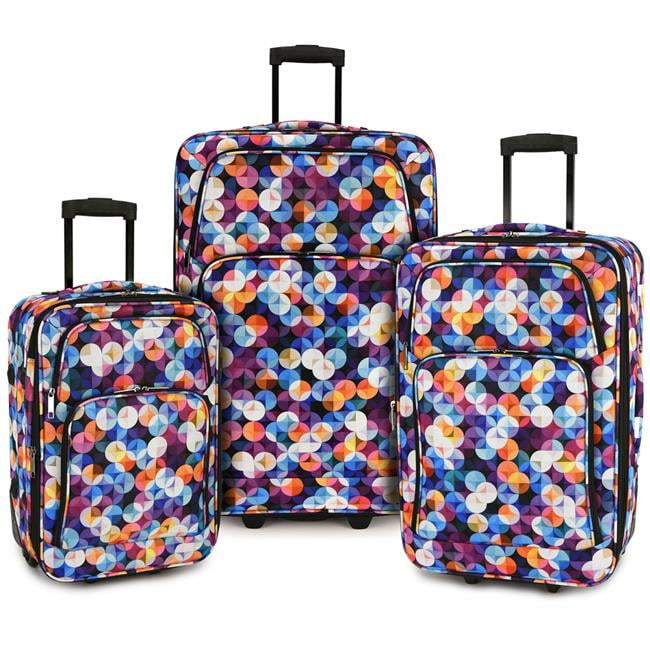 Elite Luggage - Gem Bubbles 3-Piece Expandable Rolling Luggage Set ...
