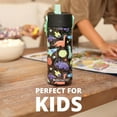 thumbnail image 4 of Water Bottles for Kids - Splash Kids Water Bottle for School with Pop-it Handle - BPA Free Tritan Plastic Water Bottle with Straw Leak Proof when Spout is Closed - Space Dinosaur - 18oz, 4 of 7