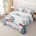 thumbnail image 3 of Erosebridal Ski Cabin Winter Twin Quilt Set for Girls Boys, Pine Mountain Snow Landscape Twin Coverlet Set, 2 Pieces, 3 of 7