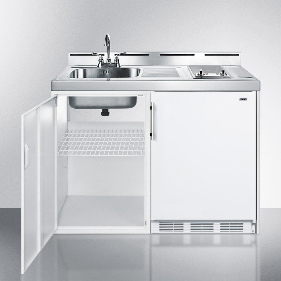 48" Wide All-In-One Kitchenette, Glass Burners