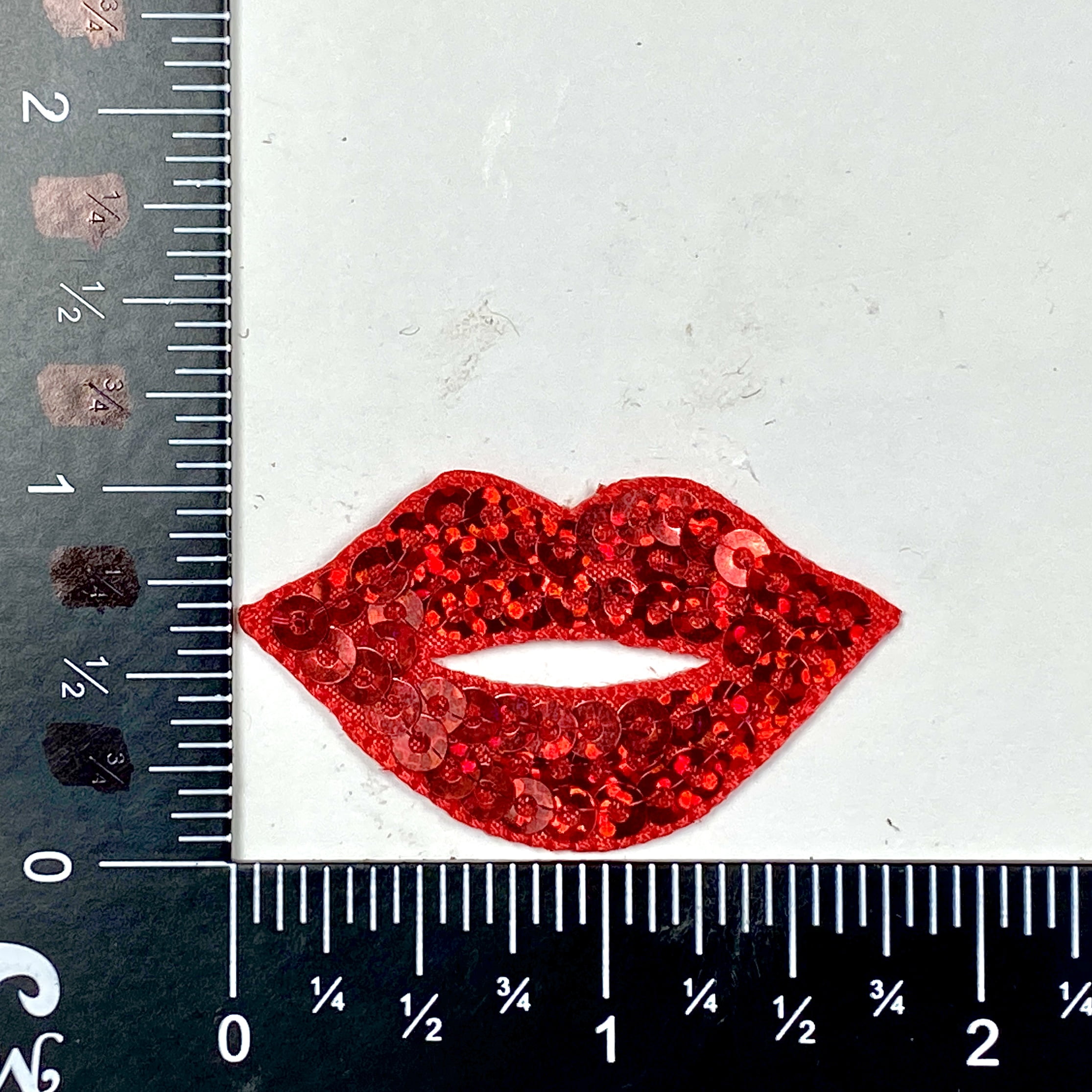 Red Hot - Sequin Lips - Iron on Embroidered Applique Patch