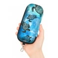 thumbnail image 4 of WIRESTER Double Eyeglasses Case, Hard Shell Dual Glasses Holder with Zipper & Keychain Clip - Ocean Sea Turtles, 4 of 6