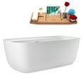 thumbnail image 2 of 67" Streamline G-52-229-BNK Soaking Glossy White Freestanding Tub and Tray With Internal Drain in Brushed Nickel, 2 of 17