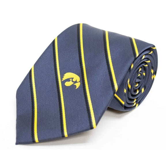 Iowa Hawkeyes Charcoal Stripe Necktie - Donegal Bay - Unisex - One Size