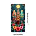 thumbnail image 2 of LUUFILx Tiki Mask Backdrop Decorative Banner Tribal Party Background Beach Event Tropical Luau Wall Hanging Decoration for Hawaiian Party Home Decor Festival, 2 of 8