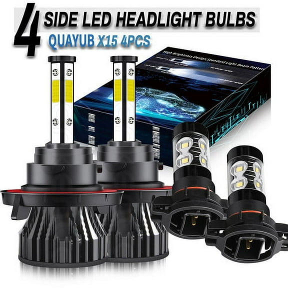 For 2007-2013 Gmc Yukon Denali - 6000K LED Headlight   Fog Light 4x Bulbs Kit