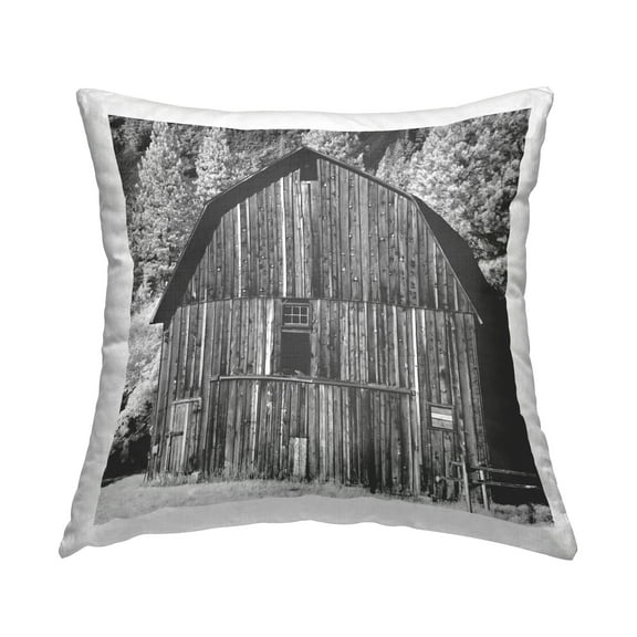 Stupell Industries Rustic Country Barn Farm Landscape Design by Daphne Polselli Throw Pillow
