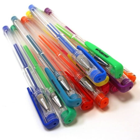 Photo Pen Polaroid Colorful Fluorescent / Bright Neon Gel Pens For 2x3 Photo Paper Pojects (Snap, Zip, Z2300) - Pack of 12 ()