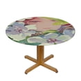 thumbnail image 3 of nygtbtfer Spring Round Tablecloth with Elastic Edged, Fitted Table Cloth for Kitchen Dining Room, Watercolor Floral Bird Fabric Tablecloths Stain Proof for , Green White 38-42, 3 of 8