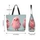 thumbnail image 5 of Fotbe Adorable Pink Fluffy Birds Bolsa Tote Estética de Lona con Estampado para Mujer - Bolsa Reutilizable de Hombro Casual para Vacaciones, Compras, Trabajo y Gimnasio, 5 of 8