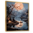thumbnail image 2 of Designart "Tsukimi Moon Japon wall art II" Japanese Floater Framed Wall Art Living Room, 2 of 7