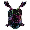 thumbnail image 5 of Hello Kitty Girls One Piece Swimsuits Hawaiian Summer Swimwear Beach Bathing Suit Outfits, 5 of 7