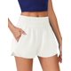 thumbnail image 1 of Pantalones cortos para correr PINSPARK de secado rápido con cintura elástica para mujer, blancos, 1 of 5