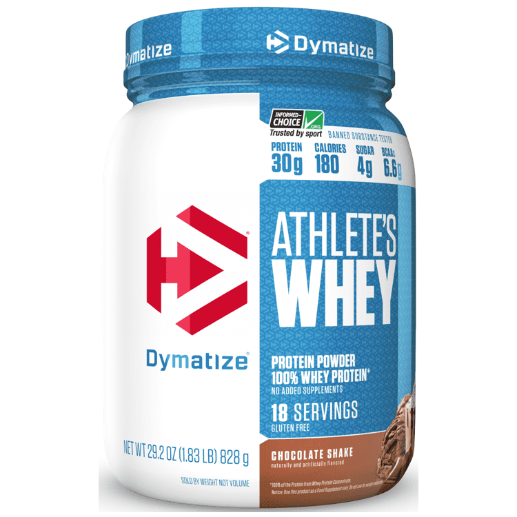 Dymatize Athlete's 100 Whey Protein Powder, Chocolate Shake, 30g