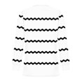 thumbnail image 4 of RXIRUCGD Hauts Décontractés Mode pour Femmes Col Rond Plissé Rayé Manches Longues, Blanc, Taille : TG, 4 of 5