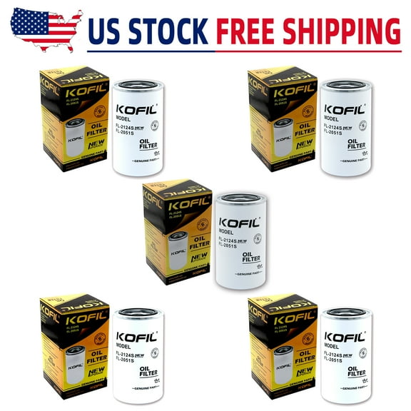 5pcs FL2124S Oil Filter, Fits 2011-2022 F250 F350 F450 F550 F600 F650 F750 Super Duty 6.7L Power Stroke Diesel Engine, Replaces FL2051S BC3Z-6731-B
