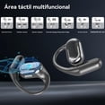 thumbnail image 3 of Auriculares abiertos Bluetooth 5.4 sin cables con pantalla tiempo de reproducción de 46 horas, auriculares con cancelación de ruido ENC IPX5 impermeables, auriculares ergonómicos con gancho para, 3 of 7