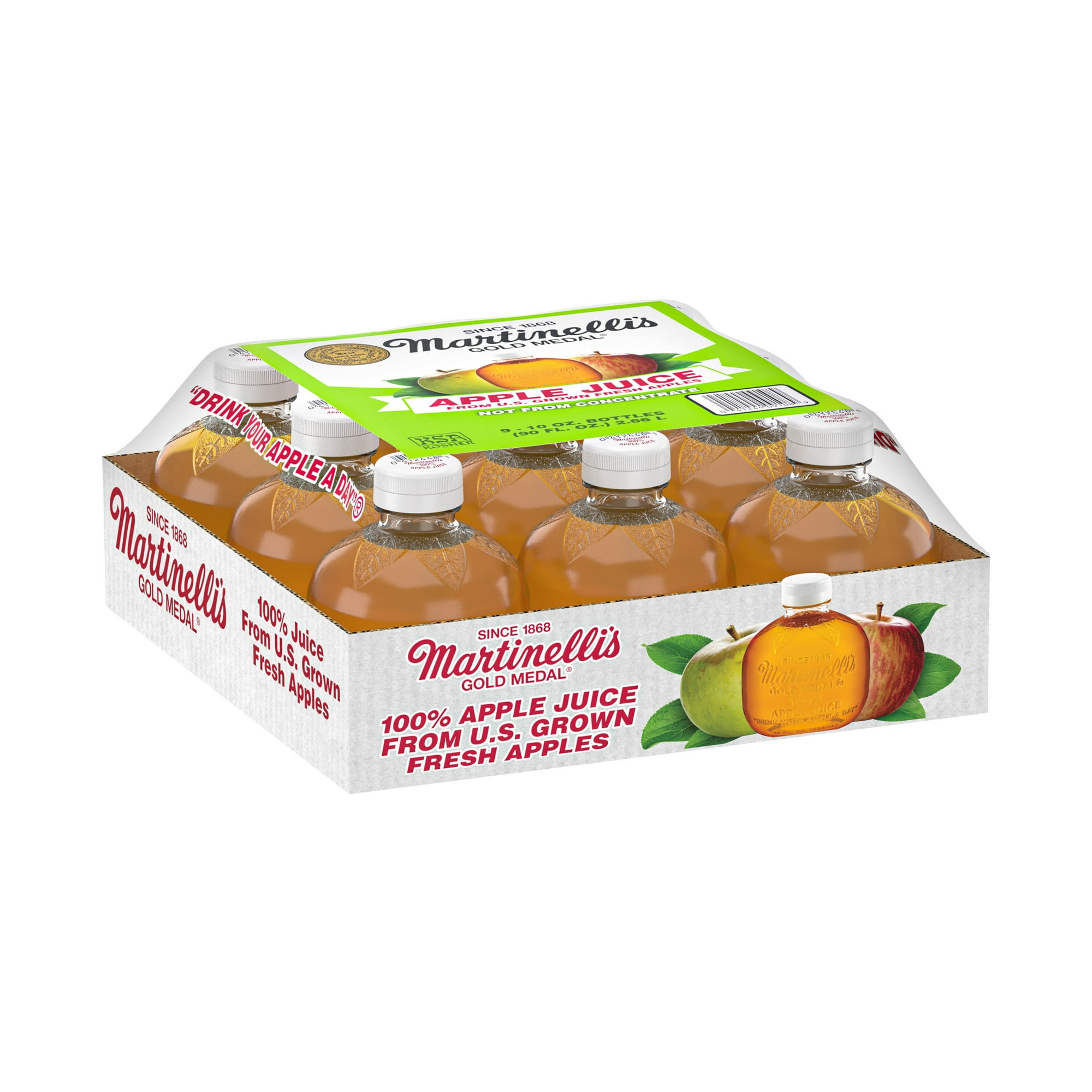 Martinelli's Gold Medal Apple Juice Bottles, 10 fl oz, 9 Count