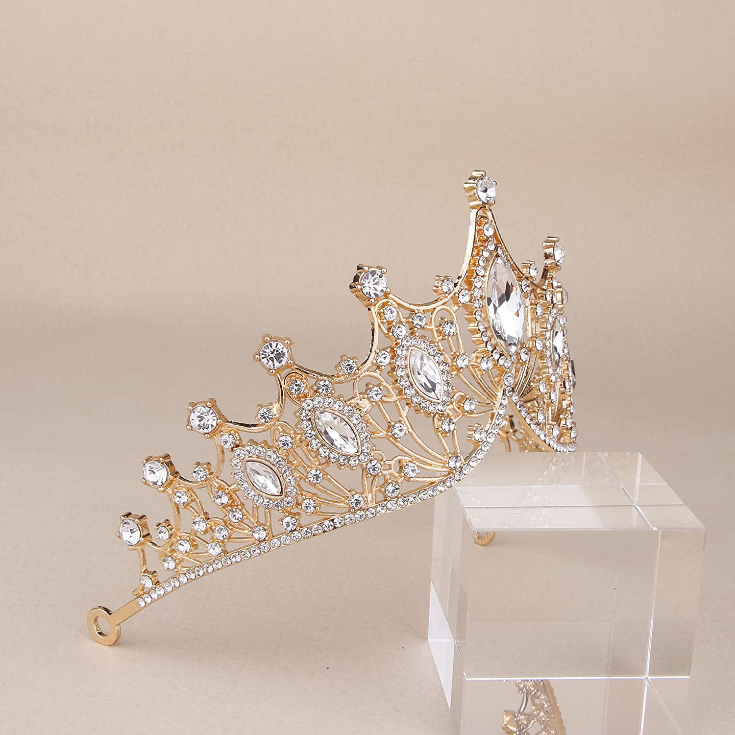 Crowns for Women, Gold Tiaras - Baroque Medieval Renaissance Crystal  Headband for Queen Bride Princess Girl Birthday Festival Halloween Costumes  