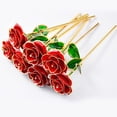 thumbnail image 4 of Ounissouiy Rosas chapadas en oro Forever Blooming para un regalo atemporal Exquisita artesanía y exquisita Decoración champán, 4 of 6
