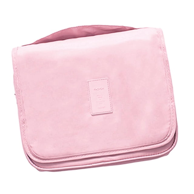 GUOOL Large Capacity Travel Wash Bag with Hanging Hook - Pink, as described