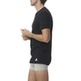 thumbnail image 4 of adidas Men T-Shirt, 2-pack - Crew Neck Shirt, Active Flex Cotton, solid colour Black L (Large), 4 of 5