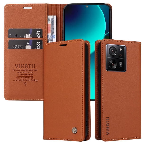 Funda para Xiaomi 13T/13T Pro Estuche de Cuero PU Tipo Cartera con Ranuras para Tarjetas y Cierre Magnético