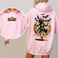 thumbnail image 2 of Funny Pumpkin Head Skeleton Halloween Hoodie - Bat & Crescent Moon Graphic Pullover - Perfect for Autumn Parties, 2 of 6
