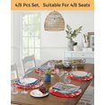 thumbnail image 5 of 15 Inch Round Placemats Set of 4, Red Snowflake Christmas Non Slip Heat Insulation PP Table Mats, Xmas Snowflake Winter Modern Art Washable Place Mats for Kitchen Dining Party Table Decor, 5 of 7