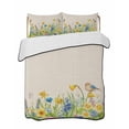 thumbnail image 2 of Quilts Twin Size, Spring Floral Soft Comforter Bedding Set for Bed, Farmhouse Birds Summer Botanical Lightweight Quilted Bedspread with Pillow Cover(2 Pieces) for All Season, 68x86 Inch, 2 of 6