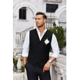 thumbnail image 5 of Coshow Men's Suit Vests V-neck Sleeveless Slim Fit Jacket Formal Business Dress Vest with 3 Pockets, 5 of 7