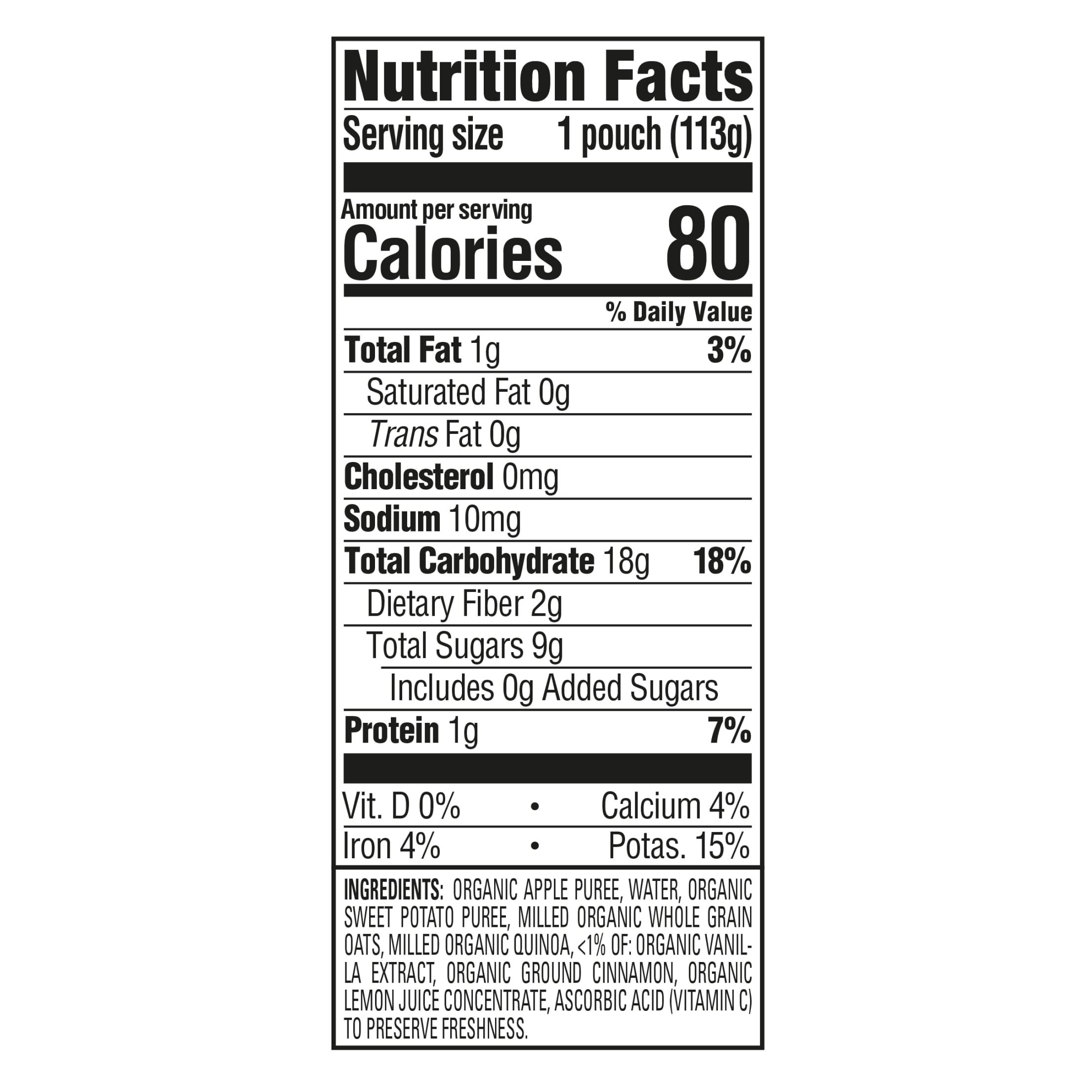 (12 pack) Happy Baby Clearly Crafted, Stage 2 Organic Baby Food, Apples Sweet Potato & Granola, 4 oz. Pouch