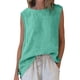 thumbnail image 2 of Craaazy Women Casual Sleeveless Tank Top, Solid Color Loose Fit Round Neck Vest, High Low Hem Asymmetric Top for Daily Wear Gifts, 2 of 7