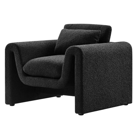 Armchair Accent Chair, Black, Fabric, Living Kitchen Cafe Bistro Hospitality Restaurant, Modern Contemporary HB34898