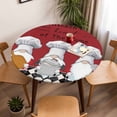 thumbnail image 5 of Chef Gnome Farmhouse Red Elastic Fitted Round Table Cover Black White Buffalo Checked Waterproof Outdoor Tablecloth for Holiday Party, Picnic, Patio & Dining Fits Tables Up to 55"-60", 5 of 8