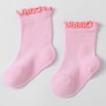 thumbnail image 6 of Baby Girls Ruffle Crew Socks Breathable Sweat Wicking Mid Calf Socks Soft Solid Colors for Newborn Toddler 0-3 Years, 6 of 6