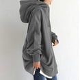 thumbnail image 5 of LAKIDAY Womens Long Zip Up Hoodie Jacket Oversized Sweatshirts Fleece Casual Pockets 2023 Fall Drawstring Long Hooded Coats, 5 of 6