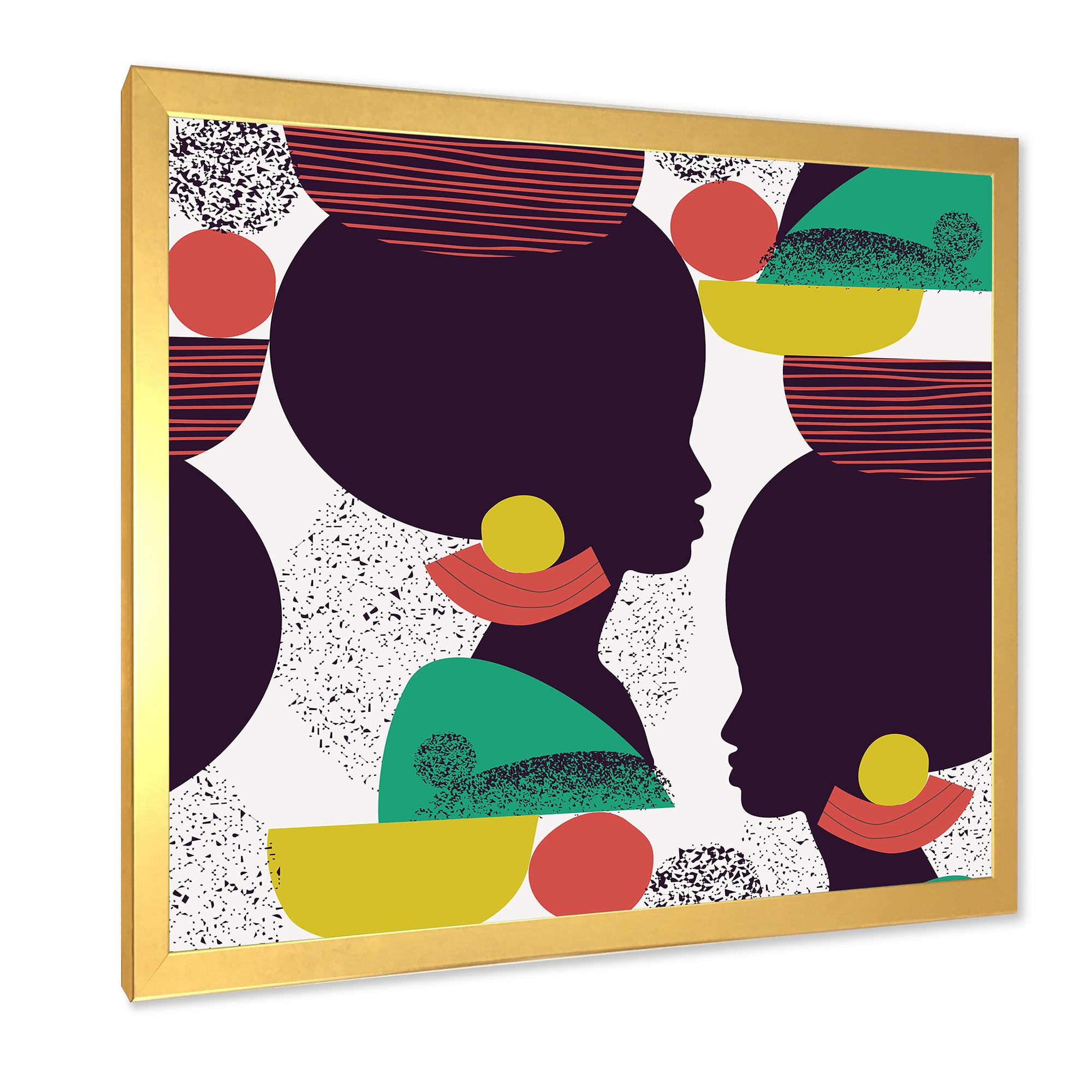 Designart 'Ethnic Geometric Silhouette of African American III' Modern Framed Art Print