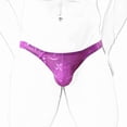 thumbnail image 2 of Tanga de encaje de una pieza para hombre, pantalones T, ropa interior sexy de cintura baja de seda de hielo, 2 of 6