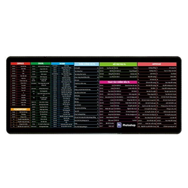 Hyasfey 40x90CM Large Computer Mousepad Portable Waterproof Office Power Point Excel Word Shortcut Keys Desk Mat Non-Slip Desktop Mouse Pad PC Accessories