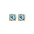 thumbnail image 1 of Boucles d'Oreilles Carrées en Or Jaune Vermeil, 1 of 6