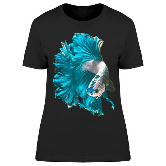 Silver Blue Betta Siam Fish T-Shirt Women -Image by Shutterstock, Female 3X-Large
