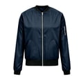 thumbnail image 5 of Edvintorg Jacket for Women Plus Size Solid Solor Casual Coat Long Sleeve Zip up Outerwear with Pocket Womens Fashion Navy S, 5 of 7