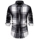 thumbnail image 1 of Blusa y camisa de manga larga con cuello vuelto para hombre, blusa informal a cuadros con botones y cuello vuelto, blusa de manga larga para hombre, 1 of 8