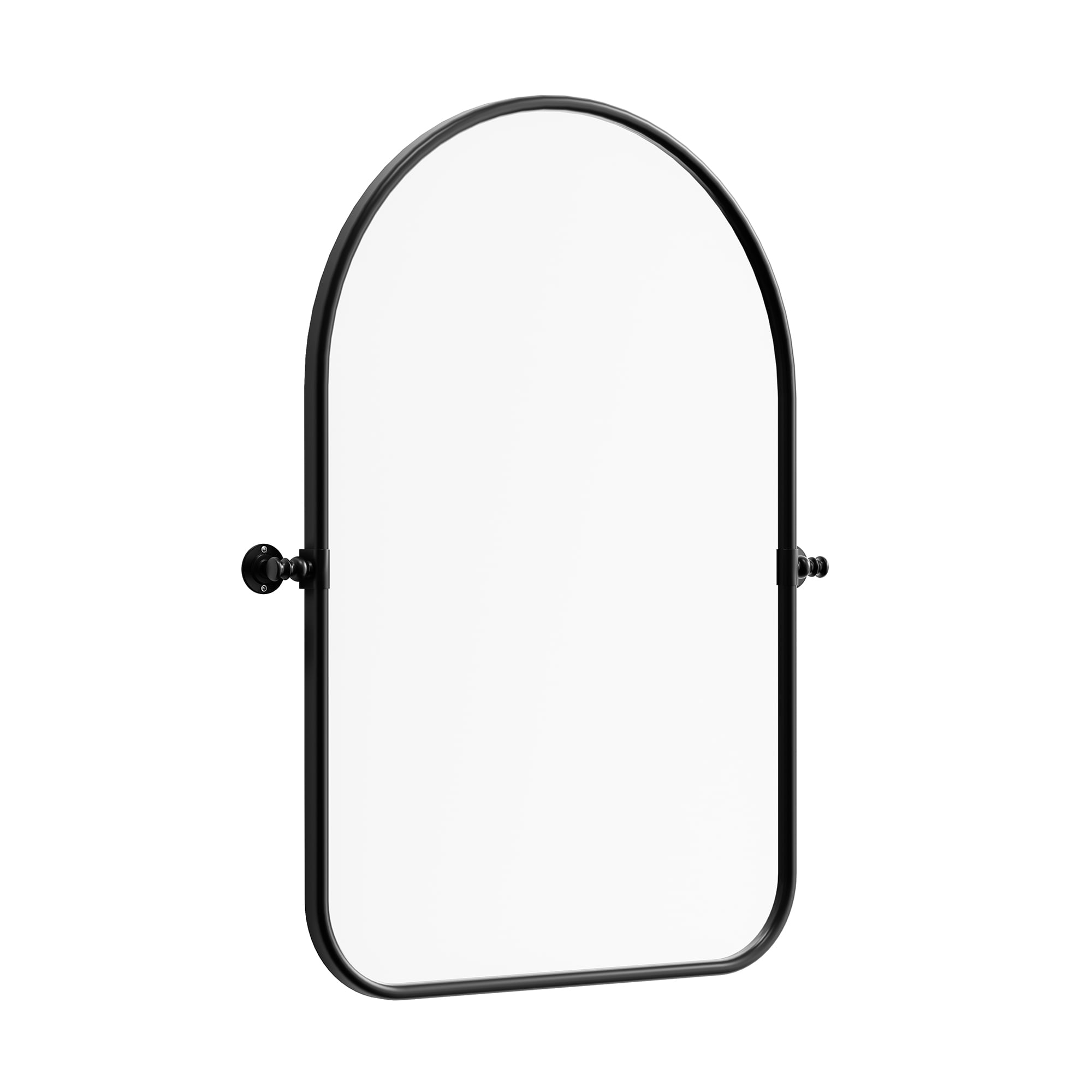 MAYEERTY 36"x24" Black Metal Framed Arched Mirror , Bathroom Vanity Mirror for Bedroom or Living Room