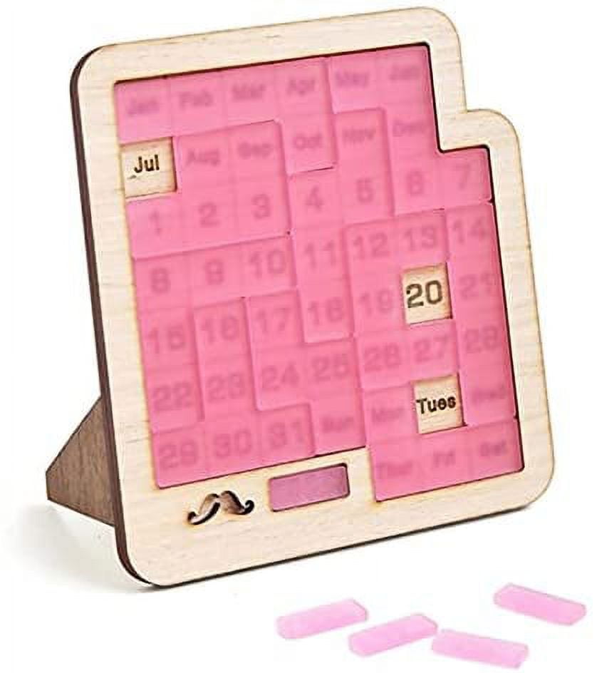 Wooden Daily Puzzle Calendar - 365 Days Brain Burning Jigsaw Puzzle Desk  Calendar for 2023 Advent Everyday Logic Challenges Fun Games (S-3.54 * 3.93