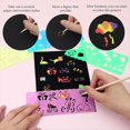 thumbnail image 2 of Juego de Arte de Papel para Rascar de Arcoíris, Suministros de Papeles para Rascar, Hojas Negras para Dibujar, Manualidades, Tarjetas de Notas (59 Piezas), 2 of 7